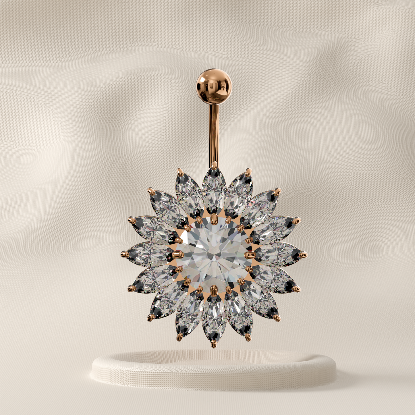 Nigella - Sterling Silver Jewelled Belly Ring