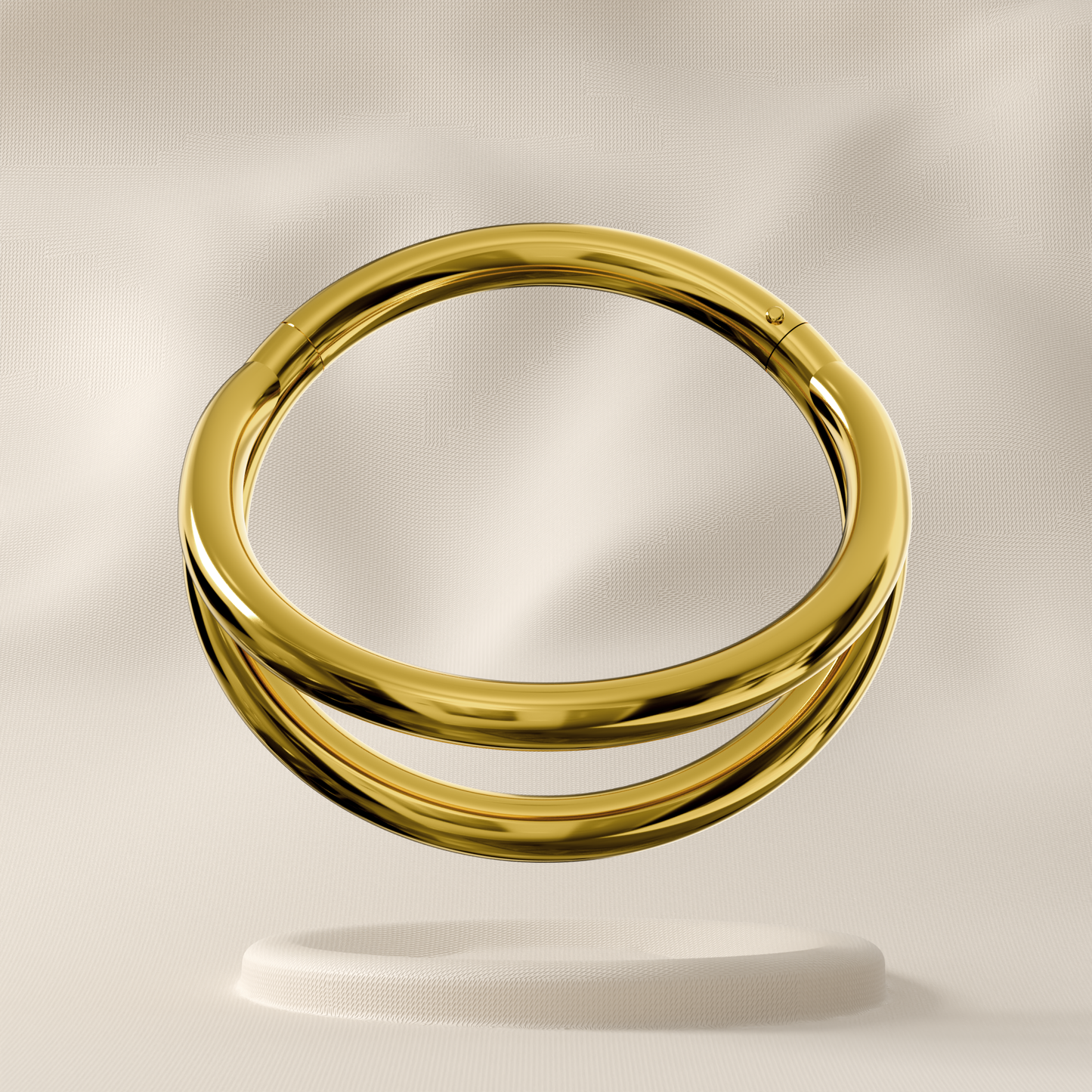 Bellflower - Sterling Silver Double Row Hoop