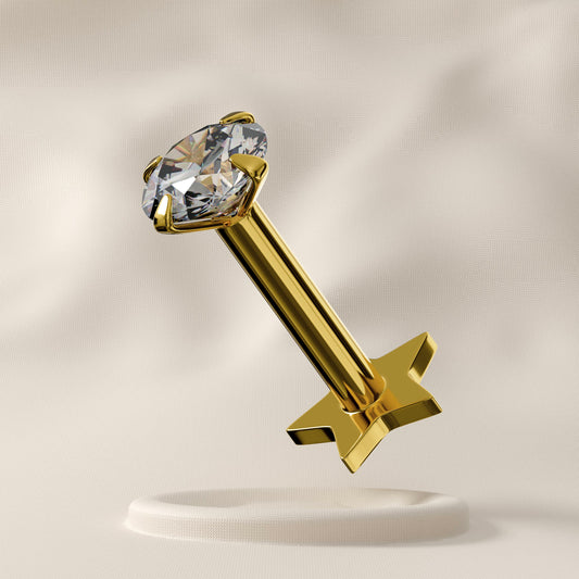 Calla (Star Base) - Sterling Silver Jewelled Stud