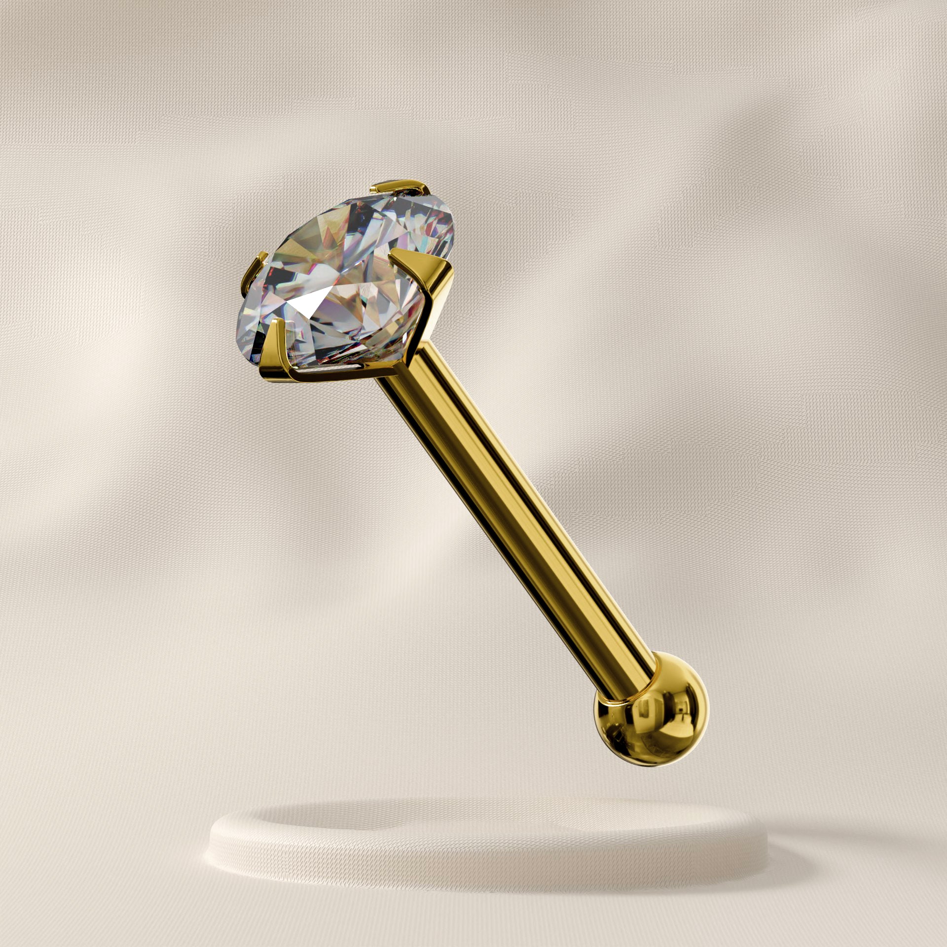 Magnolia in 14K Diamond - Gold Nose Stud