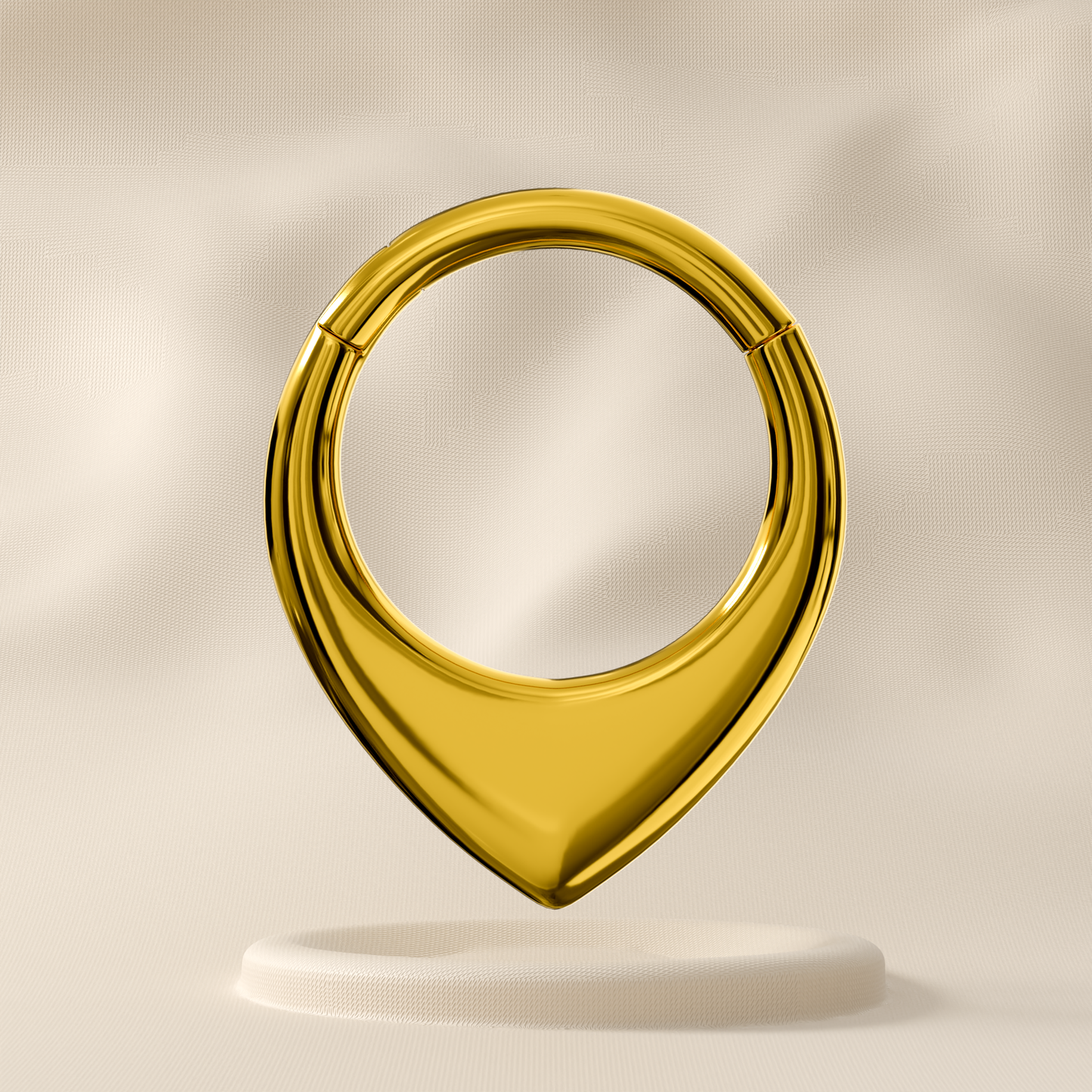 Peony - Titanium Flat Teardrop Hoop