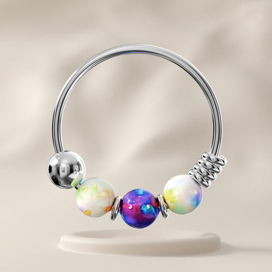Wisteria - Sterling Silver Opal Beaded Nose Ring