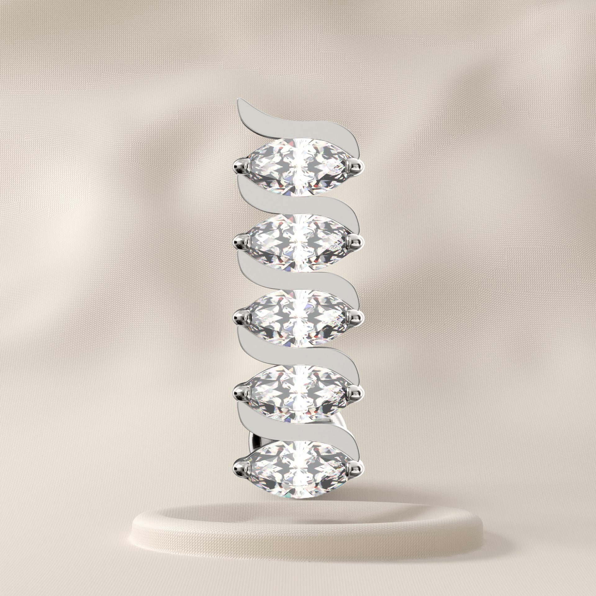 Ivy - Surgical Steel Marquise Green Belly Bar