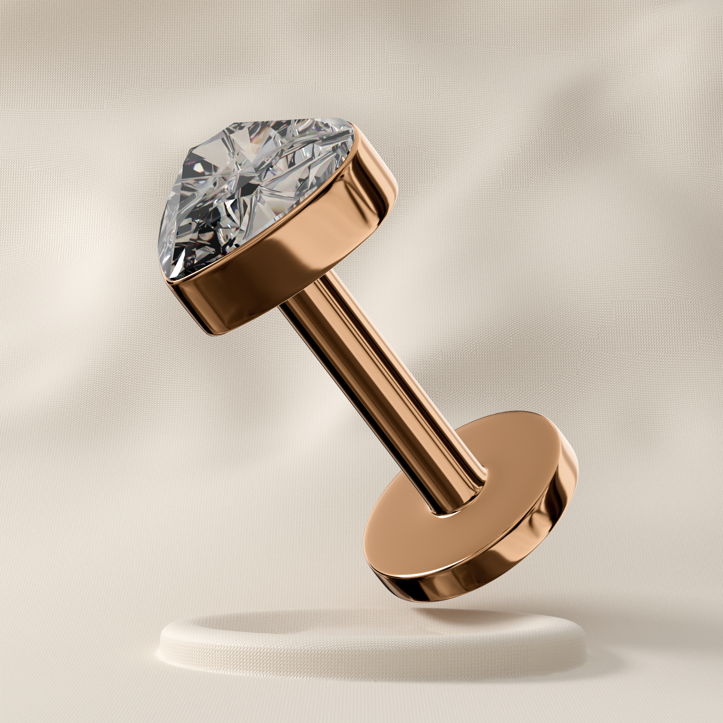 Dahlia - Titanium Heart Jewelled Stud
