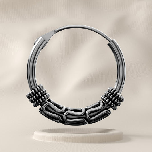 Lupin - Sterling Silver Oxidised Nose Ring