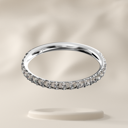 Thistle - Titanium Micro Jewelled Hoop