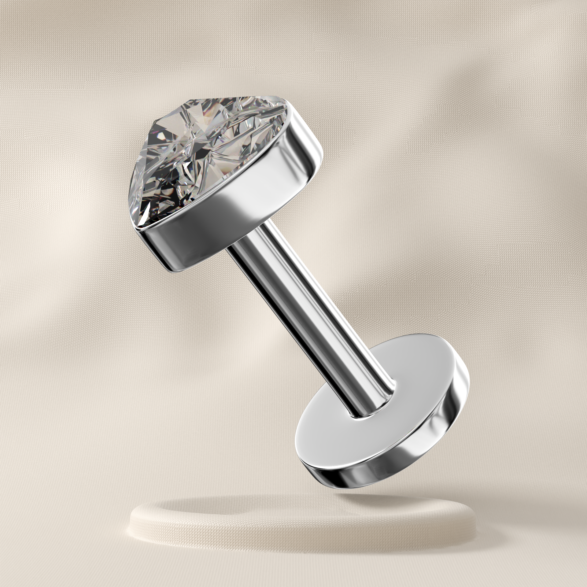 Dahlia - Titanium Heart Jewelled Stud