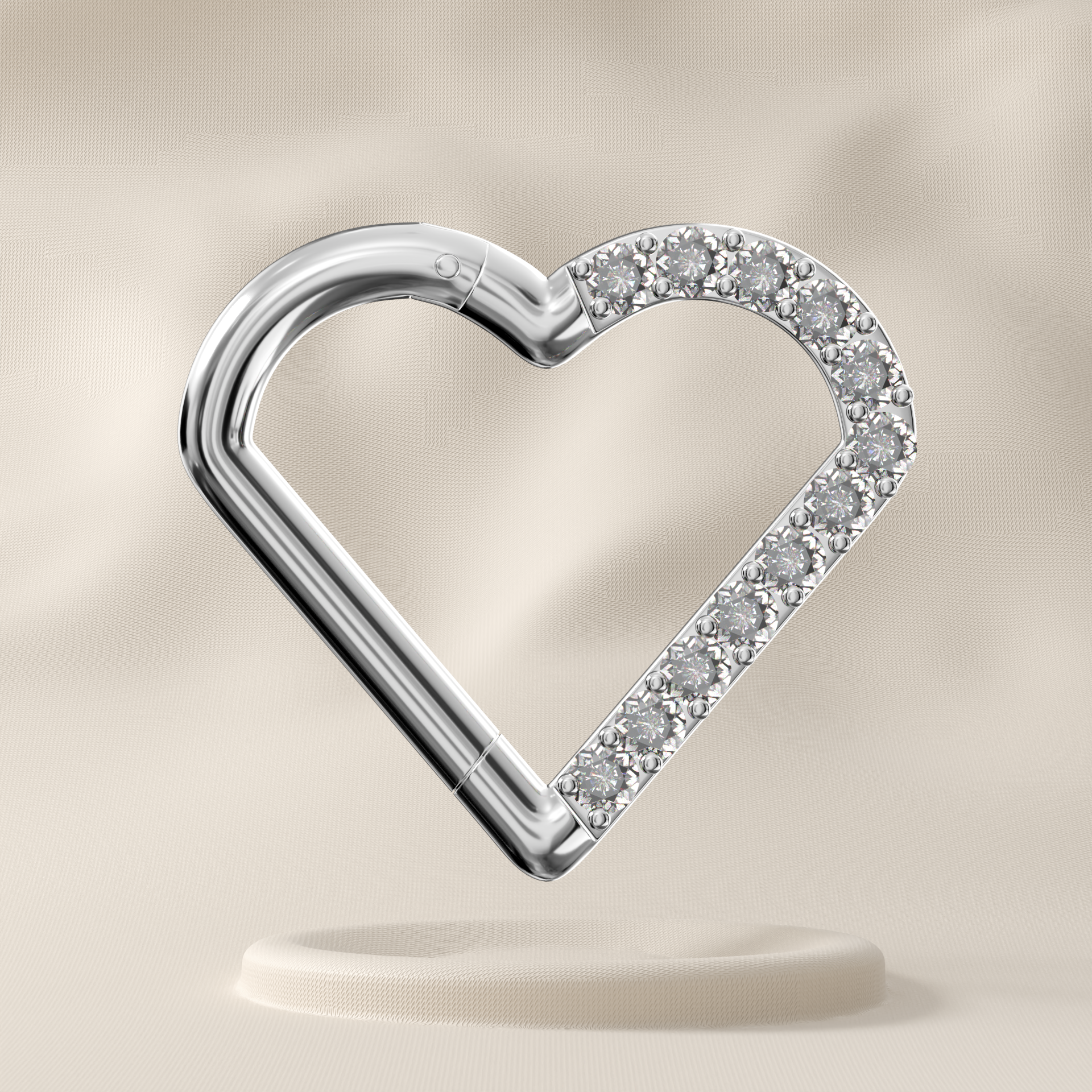 Aspen - Surgical Steel Jewelled Heart Hoop