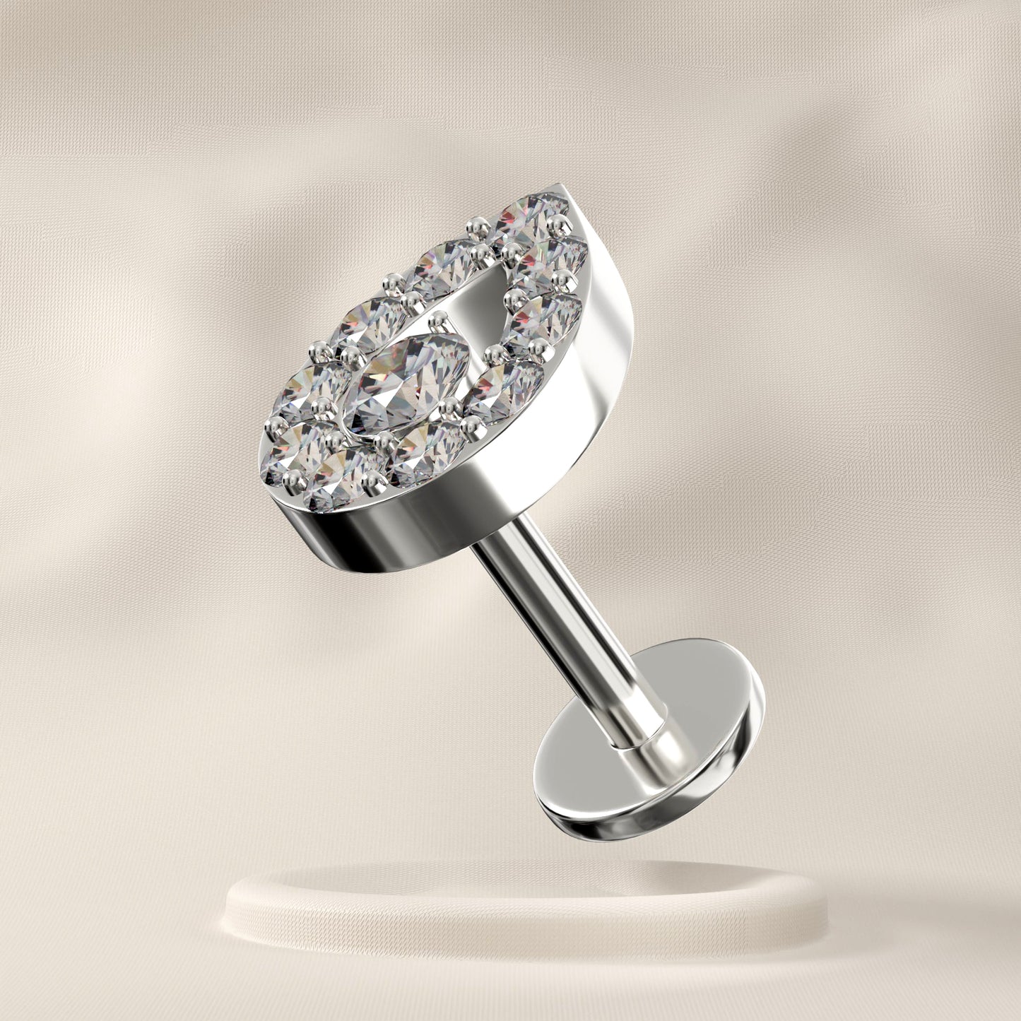 Freesia - Titanium Tear Drop Stud