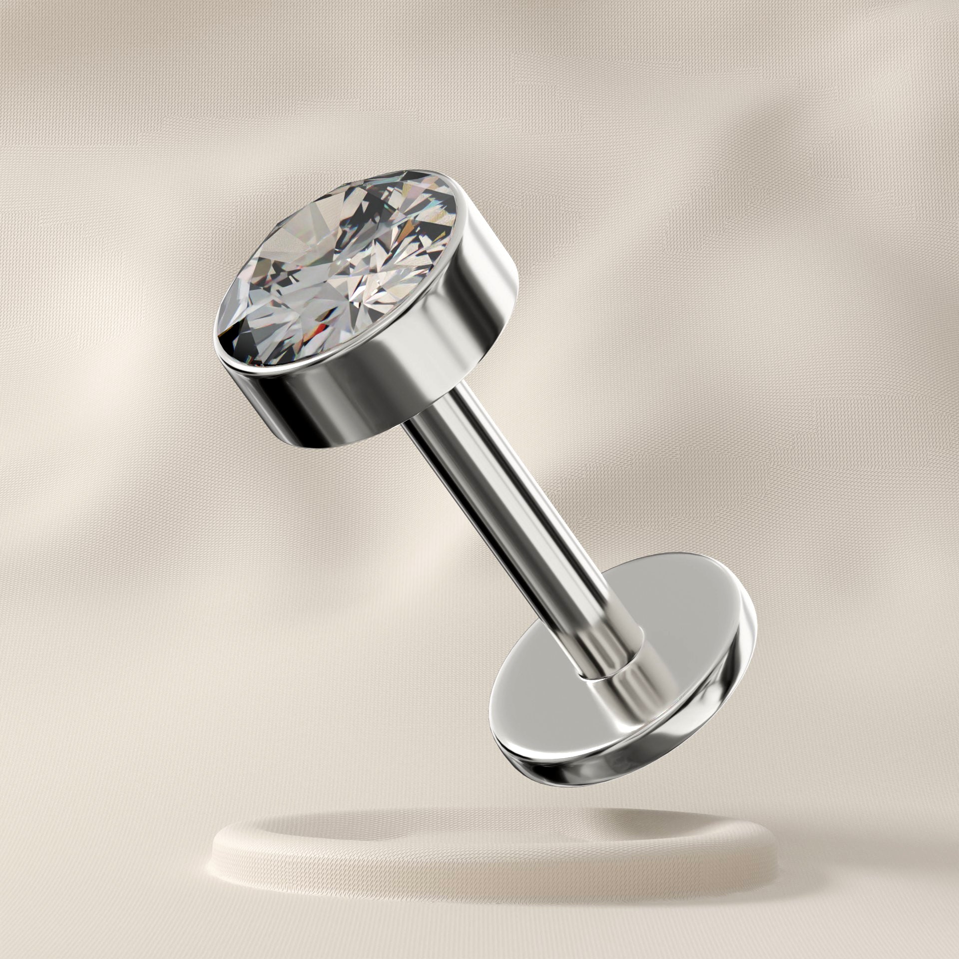 Terra (Plain) - Titanium Single Jewelled Stud