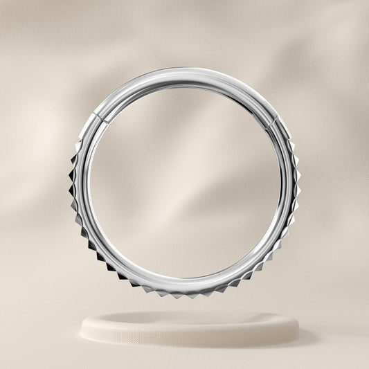 Canary - Surgical Steel Pyramid Cut Hoop