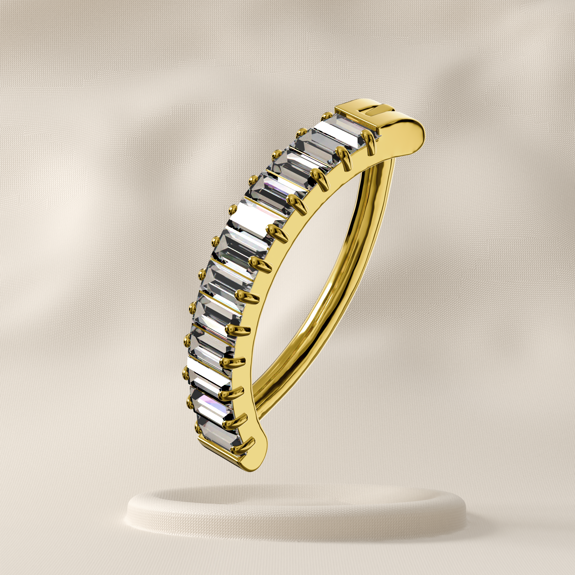 Petal - Titanium Curved Belly Ring