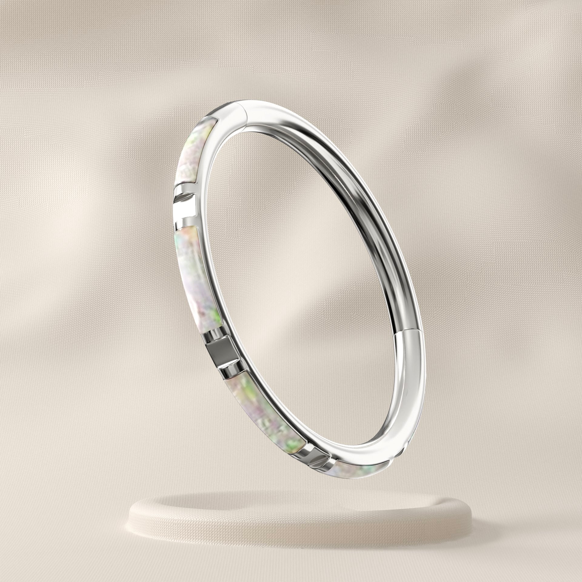 Olive - Surgical Steel Opal Jewelled Hoop