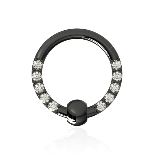 316L Surgical Steel Multi CZ Jewelled BCR Style Segment Clicker Ring - Monster Piercing